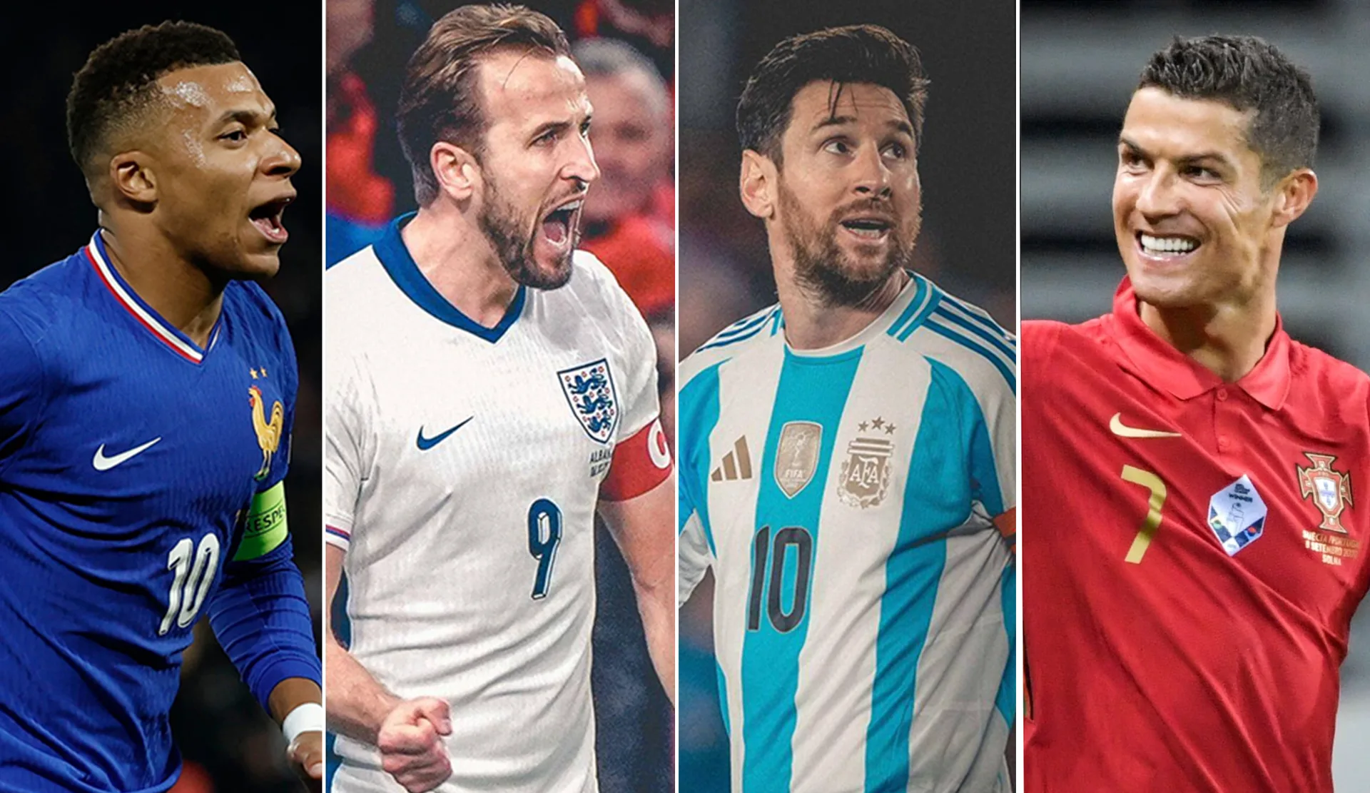 Mbappe, Kane, Messi, Ronaldo